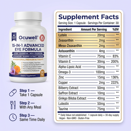 Ocuwell 15-in-1 Advanced Eye Formula