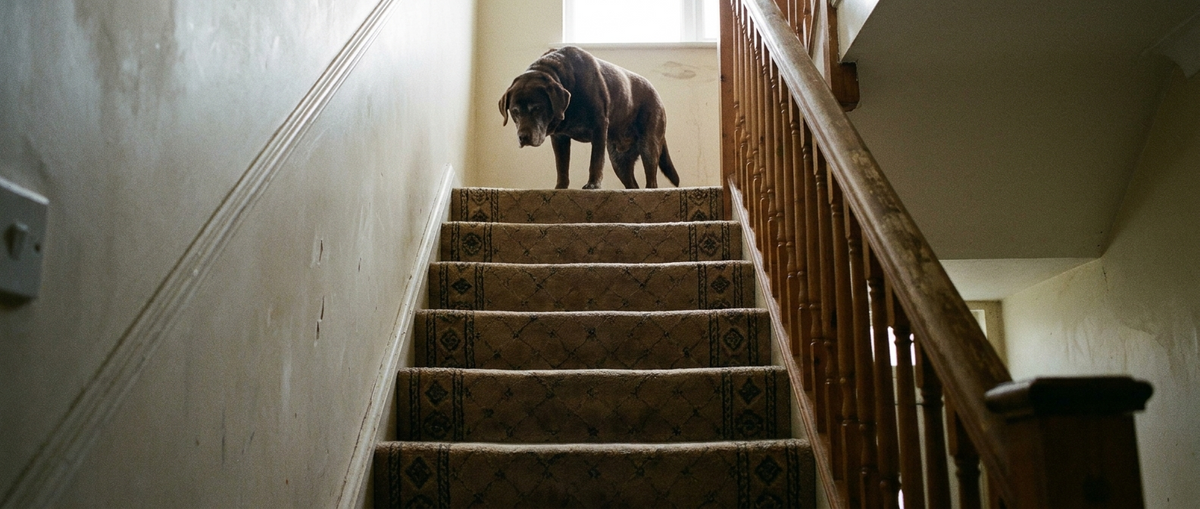 An older dog at home